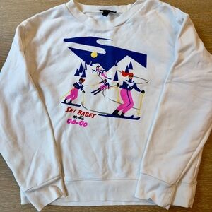 J. Crew White Graphic Sweatshirt
